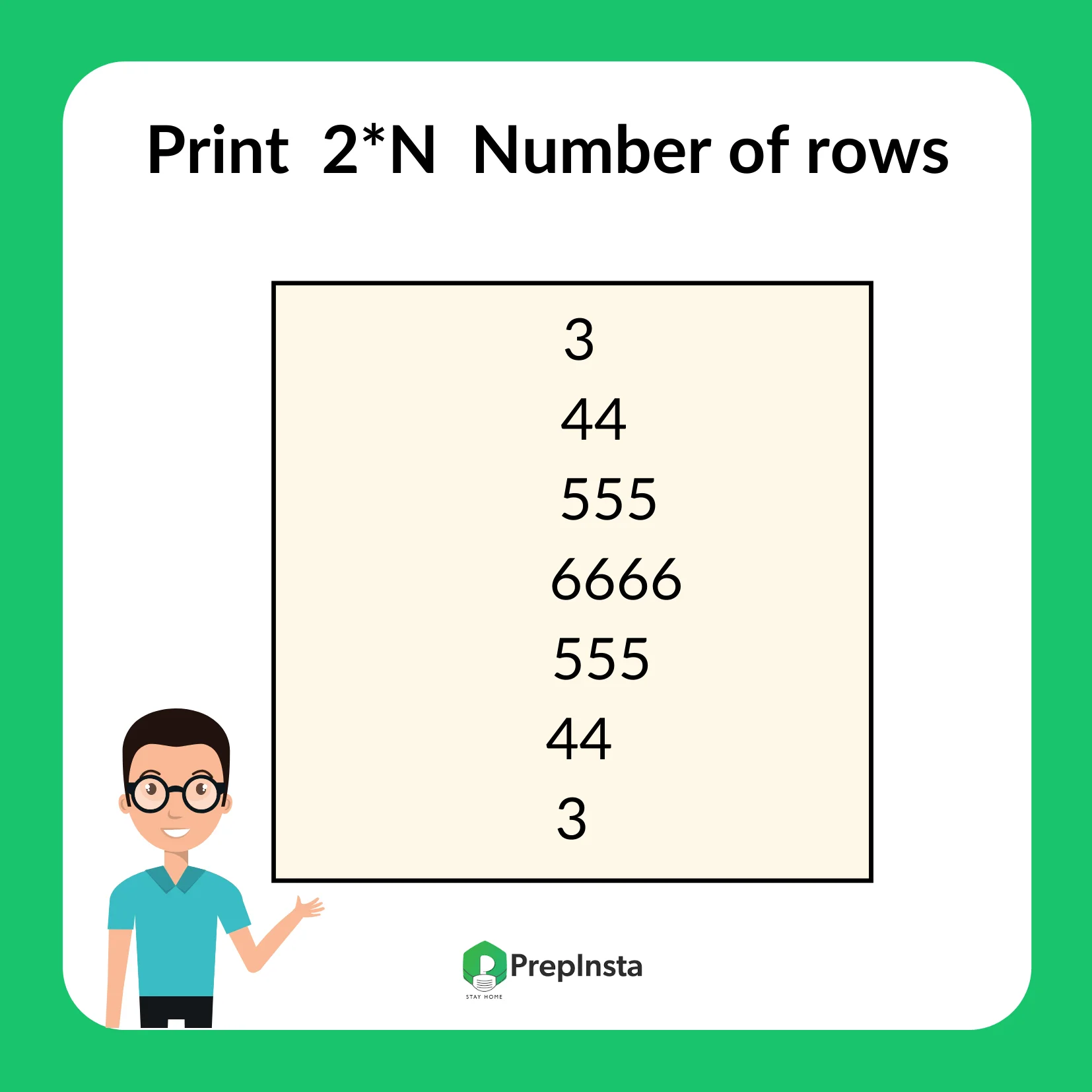 C++ Program to print pattern 2*N Number of rows