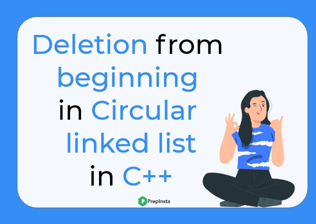 C++ program for deletion from beginning in circular linked list