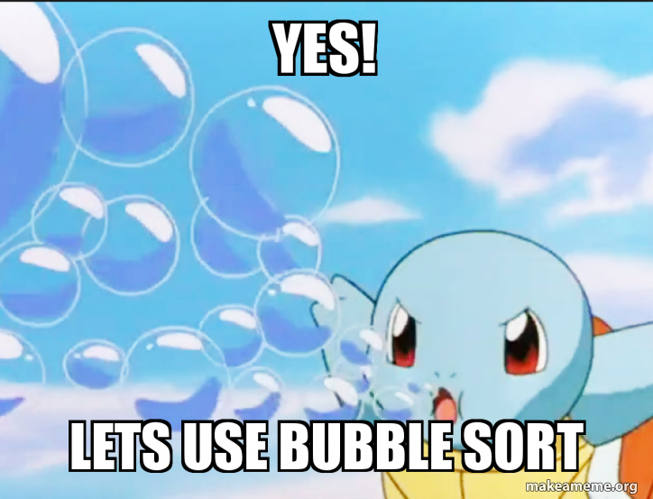 Bubble sort meme 1