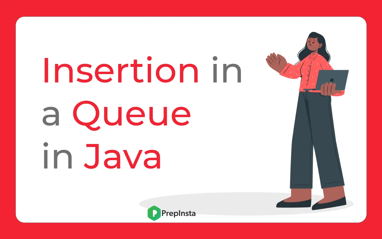 Java Program for insertion in a Queue