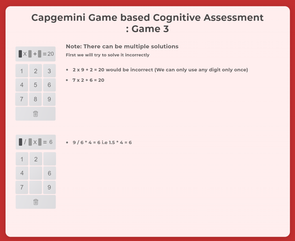 Capgemini Game based Cognitive Assessment Game 4
