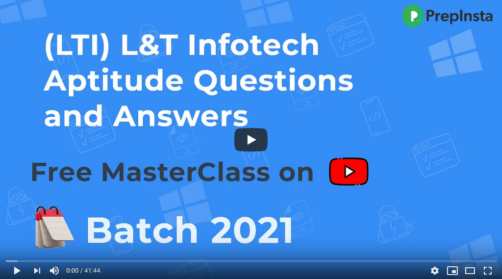LTI Aptitude Questions And Answers 2023 PrepInsta