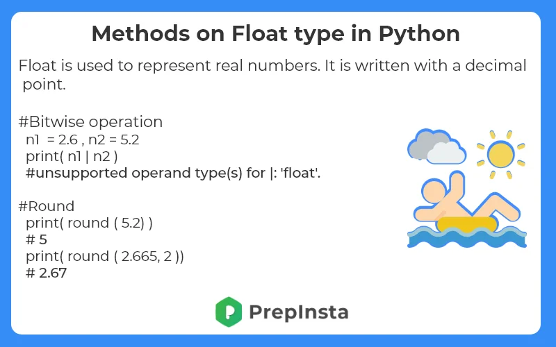 methods on float type in python