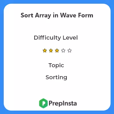 Sort Array in Wave Form Problem Description