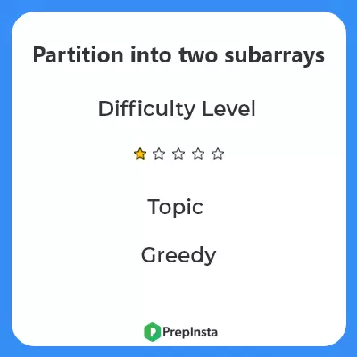 Partition into two subarrays of lengths k and (N – k) such that the difference of sums is maximum