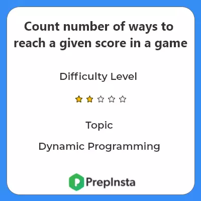 Count number of ways to reach a given score in a game problem desciption