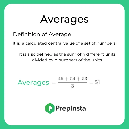 Formulas of Averages