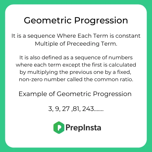 Geometric Progression Formula