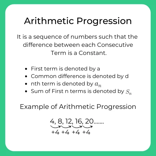 formulas for Arithmetic Progression