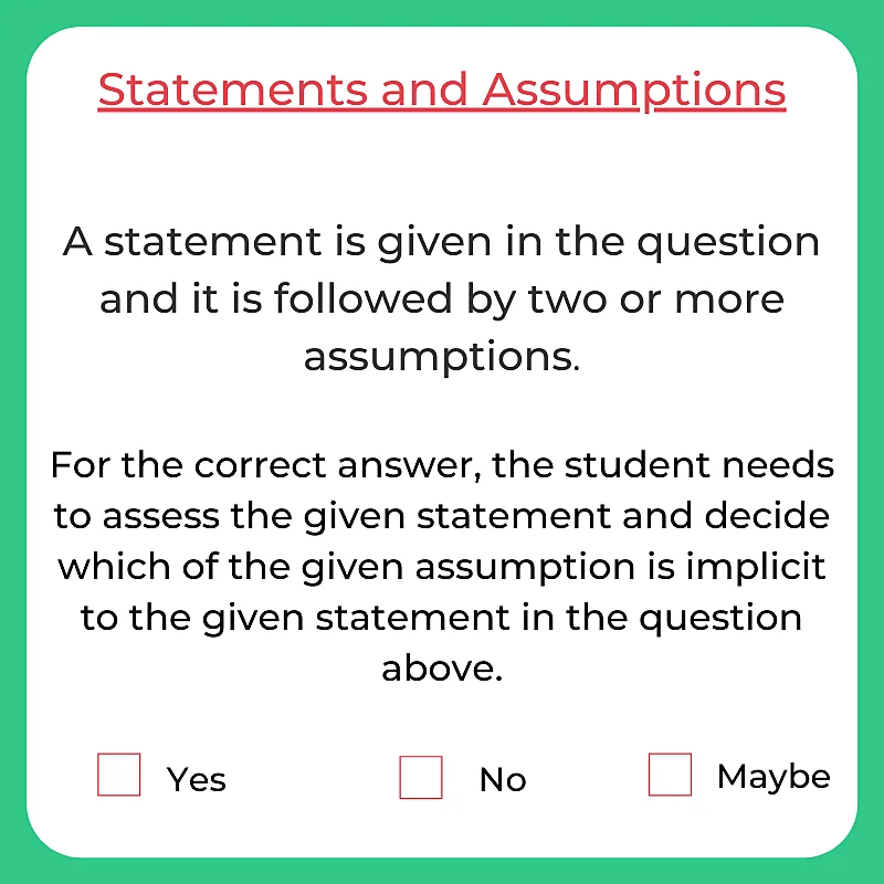 Formula for Statement and Assumptions