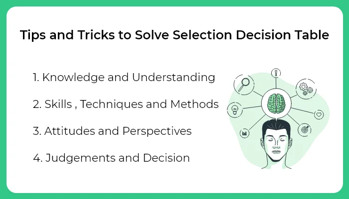 Tips and Tricks for Selection Decision Table
