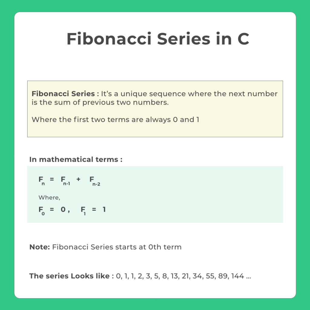 nth term in Fibonacci Series in C