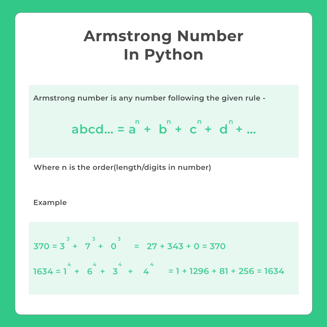 Armstrong NumberIn Python