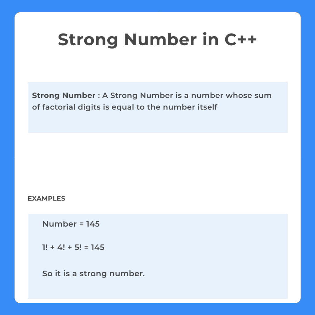 Strong Number in C
