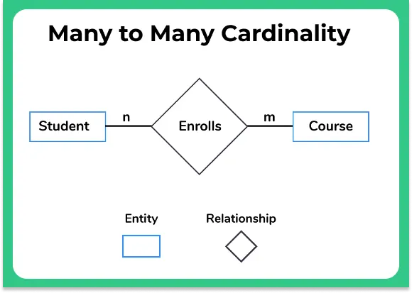 Entity Relationship Diagram in DBMS manymany card