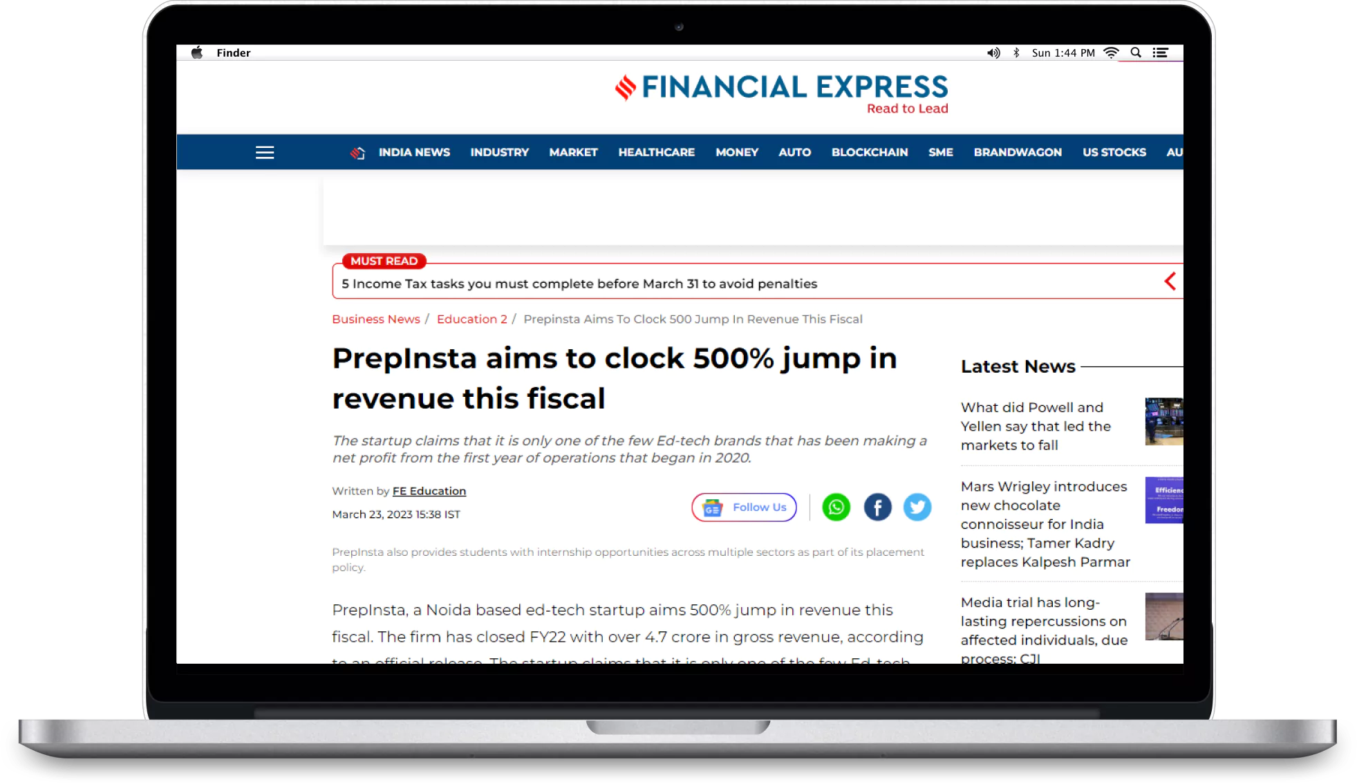 financial express news